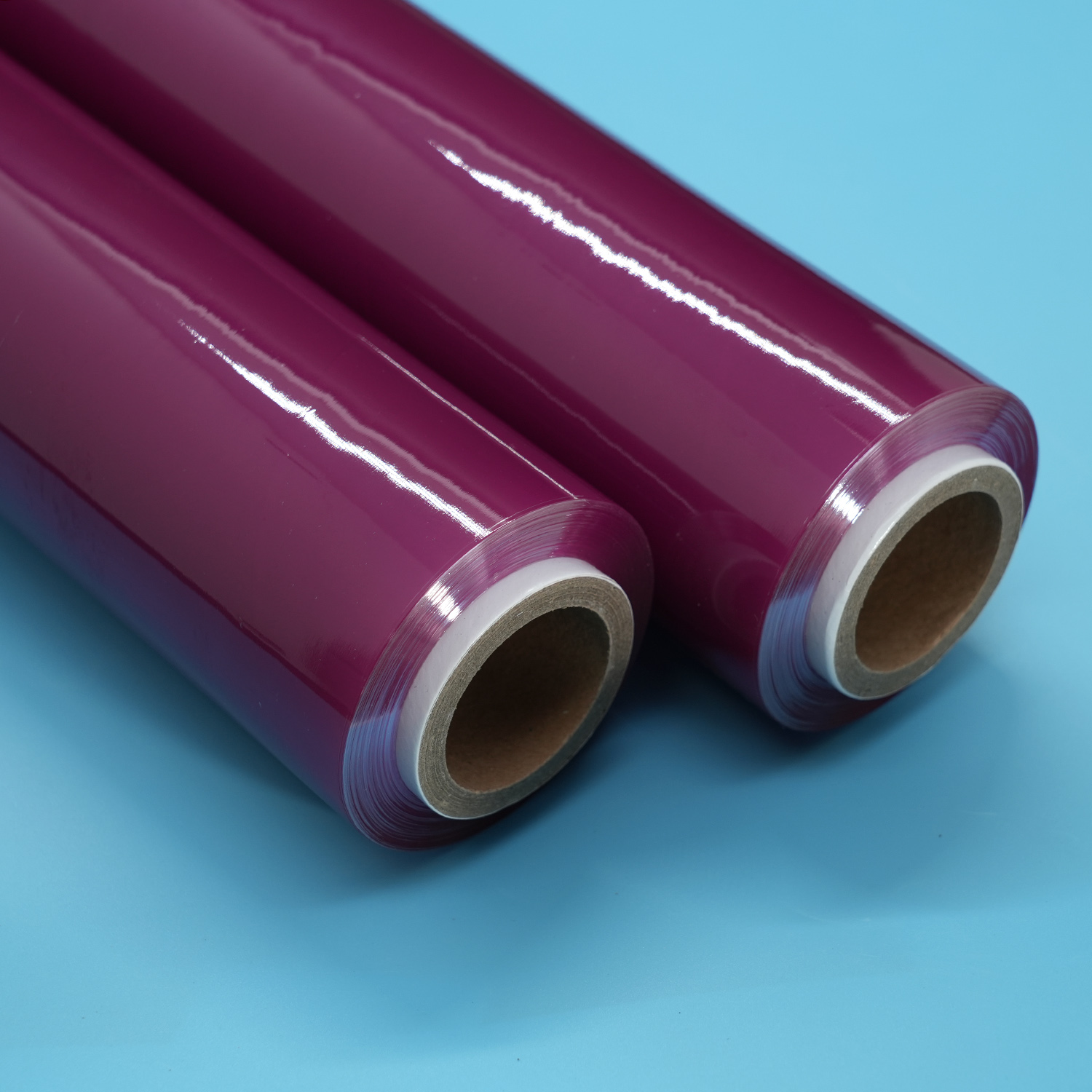 اللون الأرجواني لينة مكافحة الضباب PVC الغذاء تمتد فيلم التشبث فيلم جامبو رول لتغليف المواد الغذائية