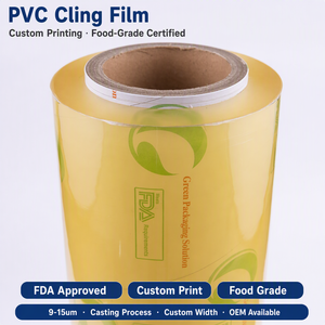 الشركة المصنعة للأغذية الصف PVC الغذاء تمتد التشبث الفيلم جامبو رول سوبر ماركت حفظ الطازجة التعبئة والتغليف فيلم التفاف