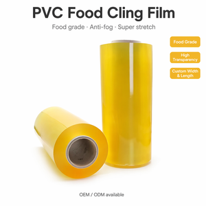 لفة غشاء تغليف مطاطي من مادة PVC للطعام | غلاف بلاستيكي مخصص لتغليف الطعام في السوبر ماركت
